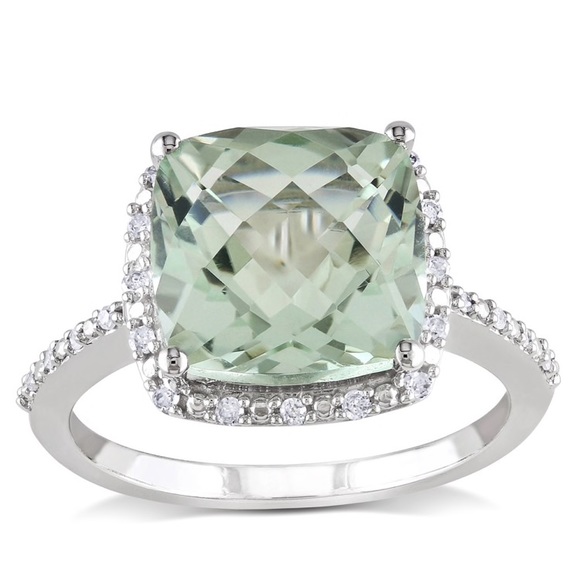 Miadora Jewelry - Miadora White Gold Green Amethyst ring